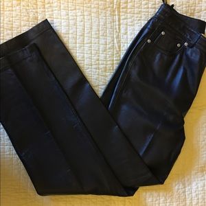 Jeanology Size 12 Black Leather Pants